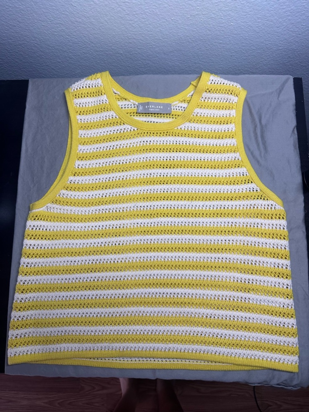 Everlane Crochet Knit Cami - Canvas / Lemon - S